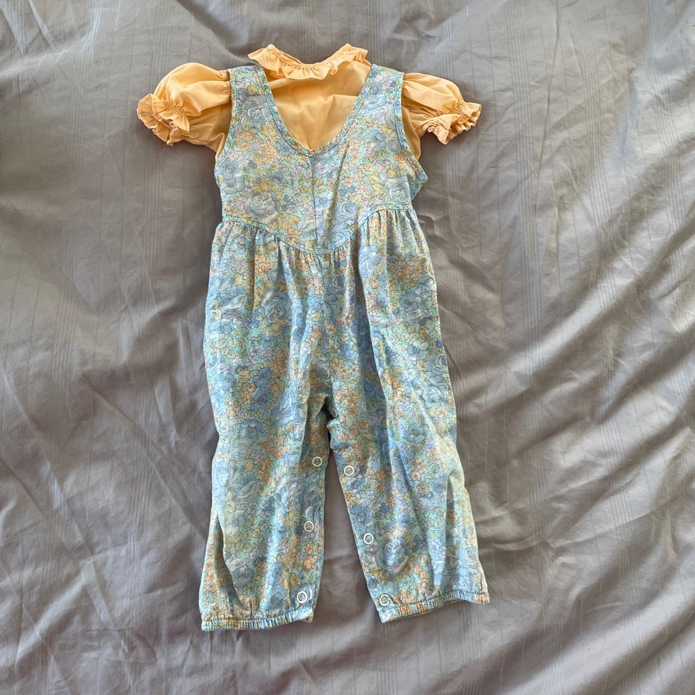 Vintage romper with ruffle shirt